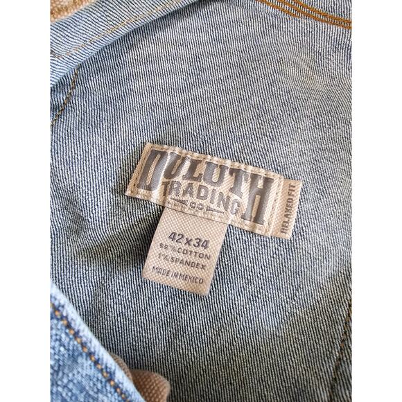 Duluth Trading Co Mens Sz 42x34 Flex Ballroom Blue Jeans Straight Leg - Picture 5 of 5